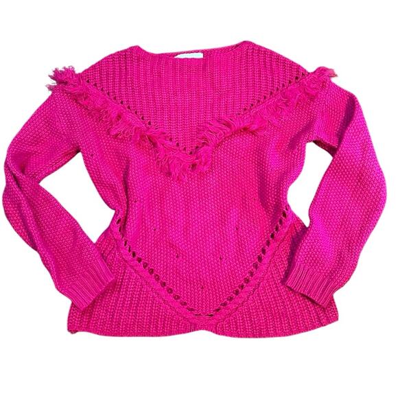 Newbury Kustom Pink Fringed Women's Sweater v - Picture 1 of 7
